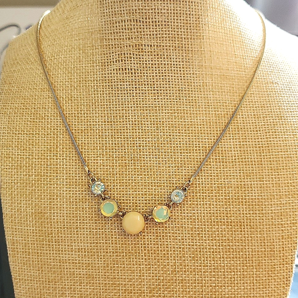 Anne Klein Gold Necklace with Yellow Accents